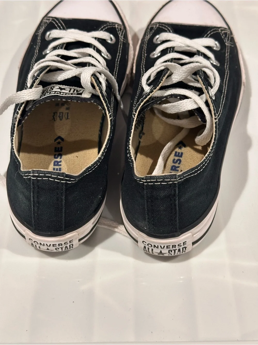 Converse Low Top Sneakers - White & Navy Trim